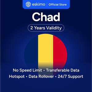 Eskimo Chad S-CD-01 1 Go ESIM 4G/5G Vitesse rapide Pas de carte SIM physique requise Validité de 2 ans Données illimitées avec portabilité - Product Image 1