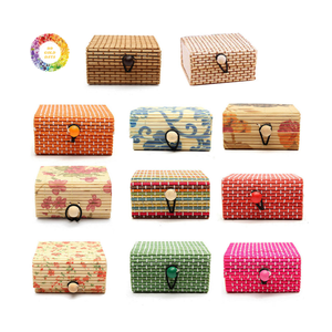 Boîte à rideaux en bambou faite à la main, boîte d'emballage cadeau tissée naturelle, boîte de rangement rustique pour thé, cadeaux, souvenirs, bijoux et décoration intérieure - Product Image 4