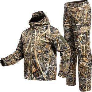 Ensemble veste et pantalon de chasse camouflage pour homme, vêtements d'extérieur imperméables en softshell, vêtements d'automne - Product Image 1