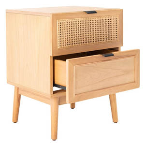 Neruda Mesita de noche de ratán de 2 cajones Muebles de dormitorio elegantes y prácticos - Product Image 2