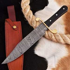 Custom THEWIZ CRAFTS Handmade Hand Forged Damascus Bowie Hunting <b>Knife</b> 8-9.9 Inch <b>Bone</b> <b>Handle</b> Ambidextrous Durable - Product Image 1