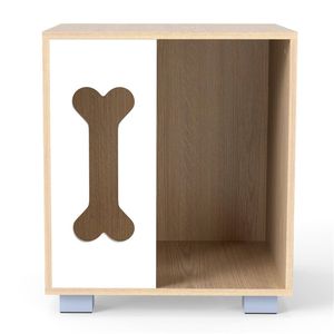 Cuccia Classica in Legno Massello per Cani e Gatti, Letto per Cani con Finestra a Forma di Osso e Gambe in Metallo Spesso, Stile Villa per Interni - Product Image 4