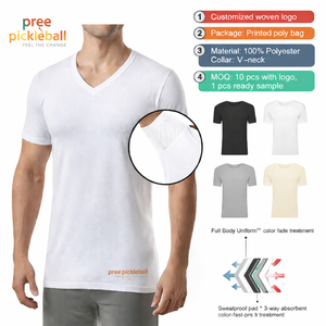 Camiseta de Pickleball Personalizada, Antiolor, Absorbe la Humedad, Deportiva, Antimicrobiana, Fabricante OEM y ODM - Product Image 3