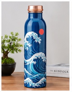 ขวดน้ำทองแดงลายดอกชบาเขตร้อนแบบพกพาพร้อมฉนวนกันความร้อน - Product Image 3