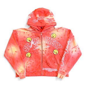 Sudadera con capucha de forro polar para hombre, verde, con cremallera, gráficos llamativos, detalles divertidos, estilo urbano, corte holgado, moda urbana expresiva - Product Image 3