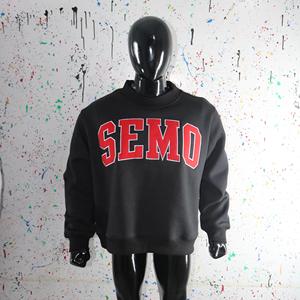 เสื้อสเวตเชิ้ตคอเต่า SEMO BLACK สีแดง 100% ปักลายด้วยด้ายละเอียด คอเสื้อกว้าง - Product Image 1