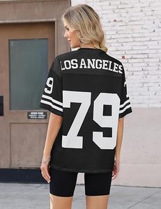 Unisex Oversized Streetwear Graphic T <b>Shirt</b> Number Print V Neck Short Sleeve <b>Y2K</b> Football Soccer Jersey - Product Image 2