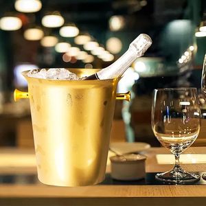 OEM Luxury Barware Gold Champagne Bucket with <b>Stand</b> 5L Stainless Steel Ice Bucket Wine Cooler with Carrying Handle for Wholesale - Product Image 2
