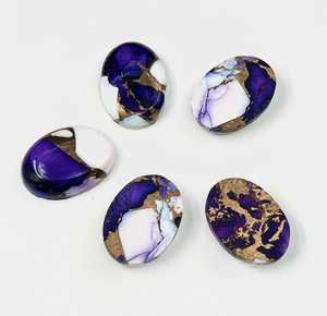 Cabochon ovale en turquoise cuivrée Purple Buffalo, pierre précieuse non montée pour la création de bijoux - Product Image 4
