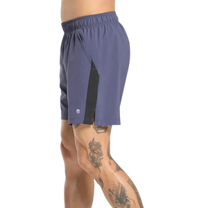 Pantalones Cortos Deportivos para Hombre, Ajustados, de 7 Pulgadas, para Gimnasio, Entrenamiento, Running, Fitness, Color Morado y Negro - Product Image 2