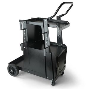 2-Tier Heavy Duty Welding Cart Anti Theft <b>Lockable</b> <b>Cabinet</b> 265LBS Weight Capacity 360 Degrees Swivel Wheels Welder Storage Cart - Product Image 1