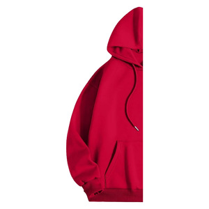 Sweat à capuche d'hiver pour femme 100% coton molletonné écologique respirant coupe-vent brodé surdimensionné avec logo frontal uni bleu foncé OEM - Product Image 6