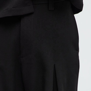 Best Quality Breathable Men's Pleated Wide Leg <b>Trousers</b> High Waist Formal <b>Black</b> Wool Blend Pants Autumn Wear Men's Dress Pants - Product Image 3