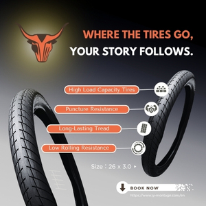 Neumático SAKAMOTO 26X3.0 con Aro de Alambre para Bicicletas Eléctricas y Fat Bikes - Baja Resistencia a la Rodadura, Alta Capacidad de Carga - Product Image 2