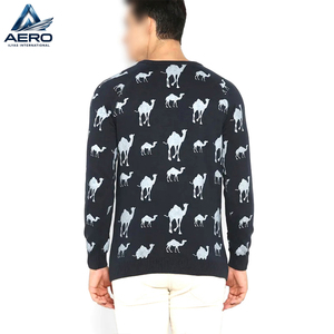 Sweat-shirt en tricot imprimé intégral pour homme, prix d'usine en gros, pull décontracté à col rond en polaire chaud pour l'hiver, personnalisable - Product Image 3