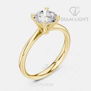 Bague de fiançailles solitaire ronde 1,10 carat, bijoux fins, certifiée IGI, or blanc 14 carats, diamant de laboratoire, bague d'anniversaire - Product Image 6