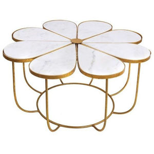 Mesa de Centro Moderna con Diseño de Alambre, Tapa de Madera y Estructura Metálica para Sala de Estar y Decoración de Villas - Product Image 5