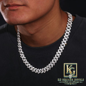 KG Square Jewels Luxury Baguette Moissanite <b>Tennis</b> <b>Necklace</b> Link Chain - Product Image 3