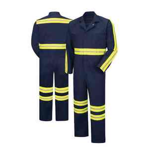 Équipement de sécurité réfléchissant jaune fluo haute visibilité pour l'entretien routier et les travailleurs de nuit, uniforme industriel - Product Image 1