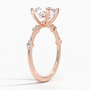 Anillo de compromiso de lujo para mujer con diamante moissanita de cuatro puntas y engaste múltiple redondo de plata 925, regalo de moda para eventos nupciales - Product Image 6