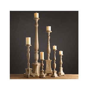 Support de bougie en bois naturel fait main, décoration rustique de style farmhouse, centre de table, décoration d'intérieur, idée cadeau - Product Image 1