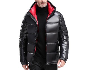 Men's Hooded Down Puffer Jacket Windproof Casual Winter <b>Coat</b> Solid Color Zipper Closure Regular Fit Thick Warm Outerwear - Product Image 4