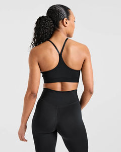 Ensembles 2 pièces pour femmes, personnalisables avec logo OEM, leggings noirs taille haute avec ceinture arrière en V - Product Image 6