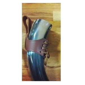 Chope à boire viking artisanale en corne de buffle, finition naturelle, pour bière ou hydromel, vente en gros pour cadeaux promotionnels - Product Image 2