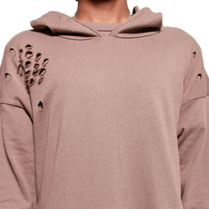 Hoodie surdimensionné déchiré en coton mélangé avec logo personnalisé, nouveau design, logo tendance, haute qualité - Product Image 5