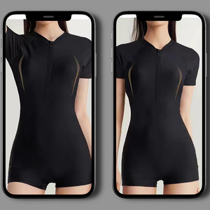 Combinaison de surf à manches longues pour filles, une pièce, avec fermeture éclair, polyester/nylon, séchage rapide et respirante - Product Image 3