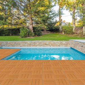 27 Pack Plastic Interlocking Deck Tiles 11.4"x11.4" Waterproof Flooring for Indoor Outdoor Patio 27 Pack 11.4"x11.4" Decking - Product Image 5