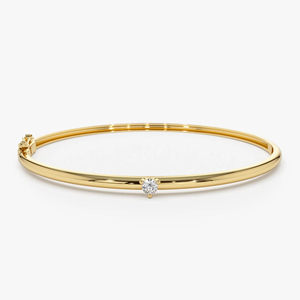 Bracelet solitaire en diamant cultivé en laboratoire en or jaune 14 carats, élégant et minimaliste pour femme, bijoux fins pour tous les jours - Product Image 3