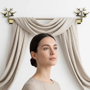 Antique Brass Tree Branch <b>Curtain</b> Holdbacks with Birds Decorative Rod Accessories for Living Room - Product Image 2