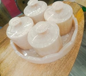 New Arrival Luxury Decorative Borosilicate Glass Resin Jar <b>Set</b> Storage Tray Eco-friendly Heat-Resistant Freshness Preservation - Product Image 6