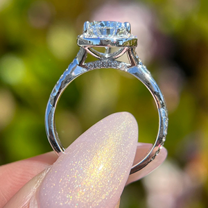 Anillo de Diamantes de Oro Blanco con Corte Ovalado, Certificado IGI, 2.30ct, Joyería de Compromiso y Boda, Chapado en Oro de 14k, Eternidad - Product Image 5