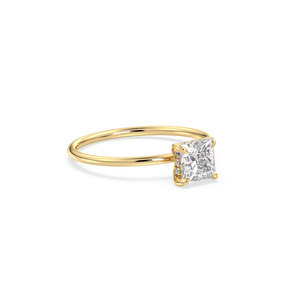 REYES Princess Cut 0.96 Carat Moissanite Hidden Halo <b>Ring</b> in <b>925</b> Sterling <b>Silver</b> Anniversary Gift Fine Jewelry For Women - Product Image 3