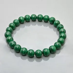 Natural Malachite 8mm Smooth Round AA Grade Gemstone Beads Stretch <b>Bracelet</b> <b>Healing</b> Jewelry Wholesale - Product Image 5