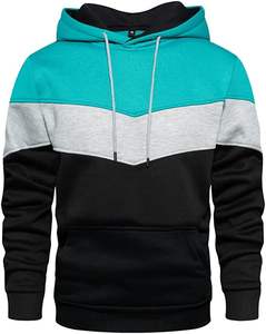 Nueva Sudadera con Capucha de Manga Larga para Hombre, 100% Algodón, Ropa Deportiva Informal de Invierno y Otoño, Estampado de Patchwork, Forro Polar - Product Image 1