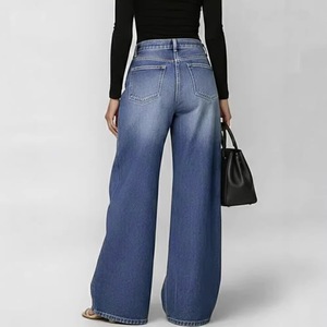 Jeans de Mujer Estilo Europeo y Americano 2026, Diseño con Ojales, Casuales, Holgados, de Cintura Alta y Pierna Ancha, Venta al Por Mayor, Estilo Vintage - Product Image 4