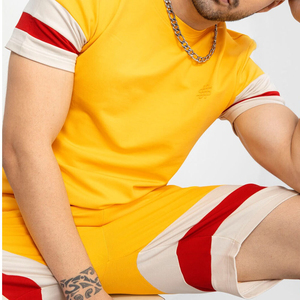 Ensemble décontracté pour homme en coton doux 100 %, respirant, pour l'été, avec t-shirt à manches courtes et short assorti, style imprimé décontracté - Product Image 6