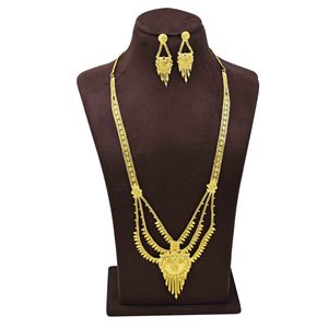 Wholesale Brass 14K 18K 24K Micron Gold Rani Haar Bridal Long Necklaces Traditional Dubai Style Gold Filled Jewelry Oro Joyeria - Product Image 1