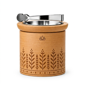 Quemador de incienso de sándalo hecho a mano con tapa metálica y pinzas, característica de aromaterapia para uso en interiores, regalo de Ramadán/Eid, fragancia para el hogar. - Product Image 5