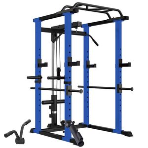Set multifunzione da palestra per la casa con gabbia di potenza regolabile Pullup Squat Rack completo per il Fitness con capacità di 1000 libbre - Product Image 1