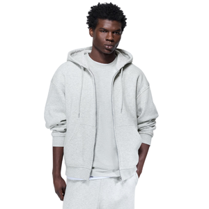 Sweat-shirts à capuche zippés surdimensionnés décontractés en coton 100 % de qualité supérieure, personnalisés avec impression en relief, pour hommes et femmes, nouvelle collection pastel - Product Image 4