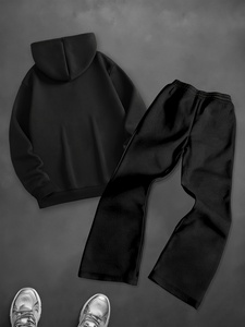Ensemble de survêtement unisexe en polaire respirant, sweat à capuche et pantalon de jogging doux, chaud pour l'hiver, décontracté, sportswear personnalisé - Product Image 2
