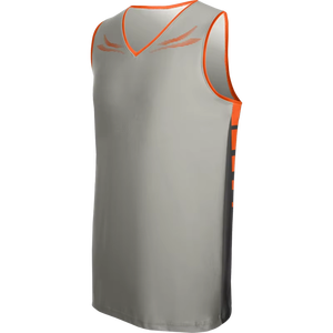 Camiseta de Baloncesto sin Mangas para Hombre, Cuello en V, Color Gris, Transpirable, Poliéster, Estampado Sublimado, Corte Regular, para Todas las Temporadas - Product Image 4