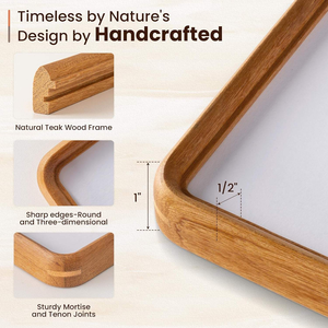 Creative Fashionable Wooden Photo Natural Teak Tempered Glass <b>Rounded</b> Corners Eco-Friendly for Desktop Wall-Mounted Display - Product Image 6