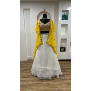 Designer Evening Party Wear Lehenga Choli and <b>Shrug</b> - Product Image 5