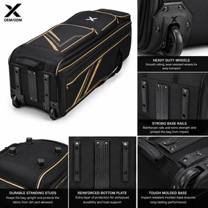 Custom OEM ODM <b>Cricket</b> Kit Bag Heavy Duty Wheelie Trolley Sports <b>Equipment</b> Bag Waterproof Large Capacity Gear Bag - Product Image 5