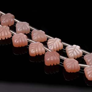 Cuentas de Piedra Lunar Melocotón AAA en Forma de Hoja, Gemas Naturales Talladas a Mano para Joyería, 10-11MM, Hilo de 8 Pulgadas, Venta al por Mayor India - Product Image 5